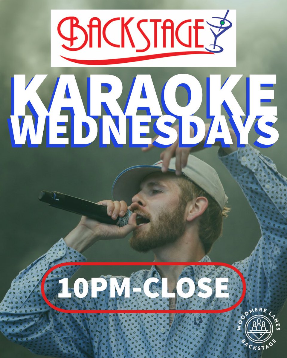 WoodmereLanes's tweet photo. Tonight and every Wednesday in the Backstage at 10pm! #karaoke 🎤 https://t.co/qOM4s8alur