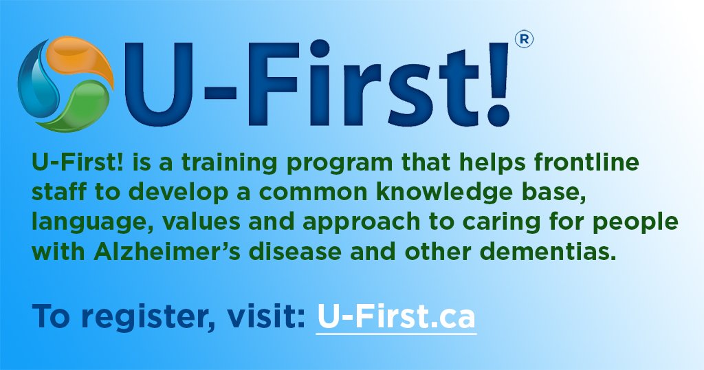 AlzheimerOnt's tweet image. Are you a frontline health worker? If so, you'll want to check out the U-First! training program, which helps frontline staff care for people with Alzheimer’s disease and other dementias. 
 
 Find out more about it at: bit.ly/2PdzmTb