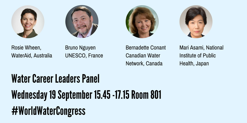 Taking a next step in your #watercareer? Need some advice from senior experts what skills leaders seek, how to build a good team, and how to balance work with life? Join us today #WorldWaterCongress