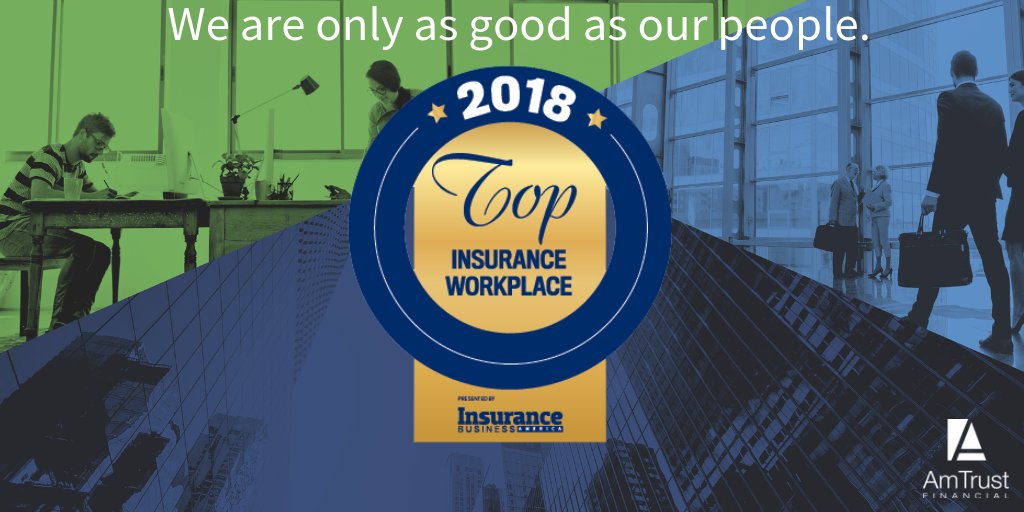 AmTrustInsured's tweet photo. AmTrust is proud to announce our feature on @InsuranceBizUS inaugural Top Insurance Workplaces report for 2018. Thank you to all AmTrust employees across the organization for recognizing us as a top insurance workplace in America! #IBInsuranceWorkplace https://t.co/ryqTlYhiuQ https://t.co/eRcbehePTR