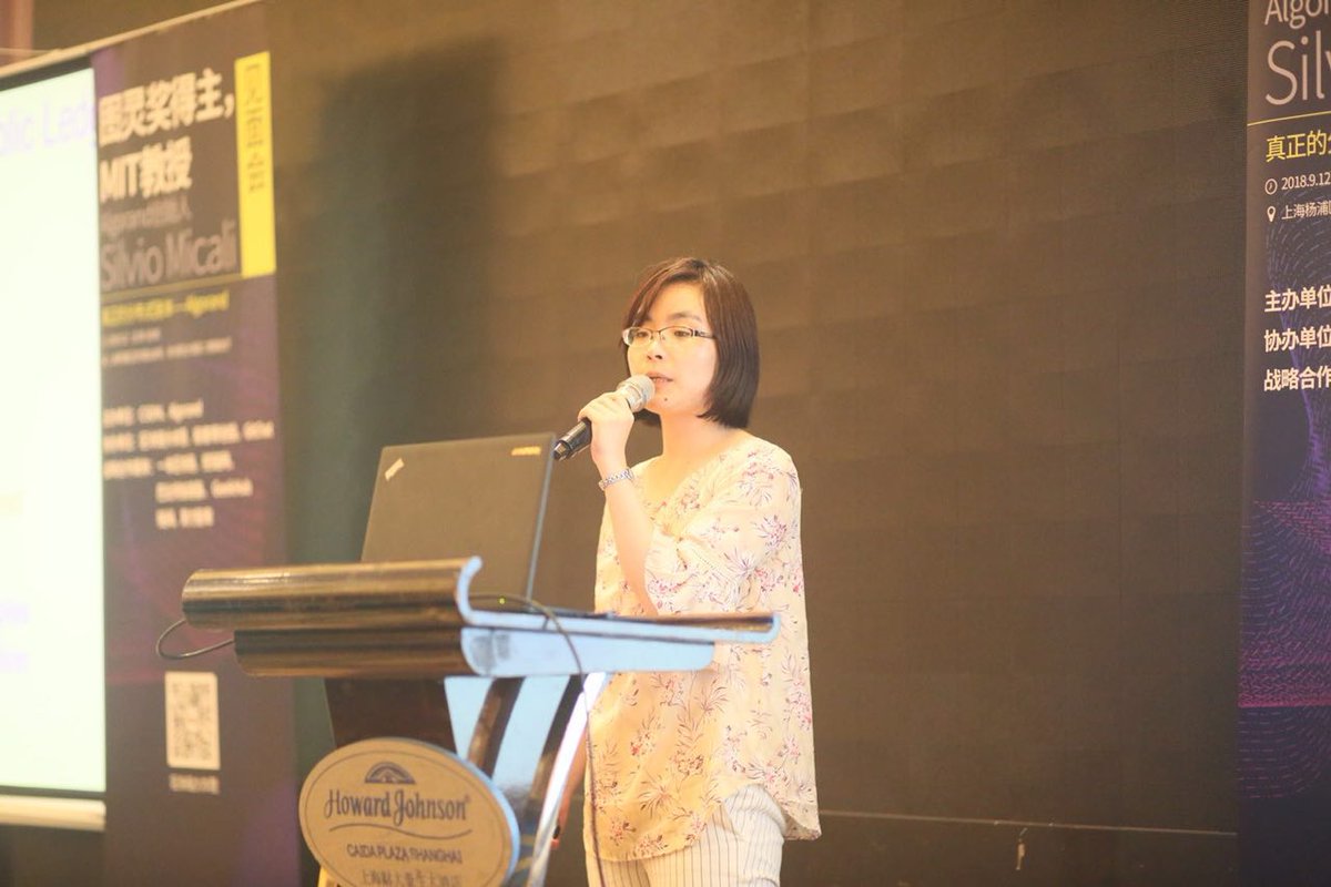 Algorand's tweet photo. An inside look at our Meetup in Shanghai earlier today! @SilvioMicali and Jing Chen presenting: #Algorand: The #TrulyDistributed Ledger Solving The ‘#Blockchain Trilemma’ https://t.co/Hjnn0VATpY