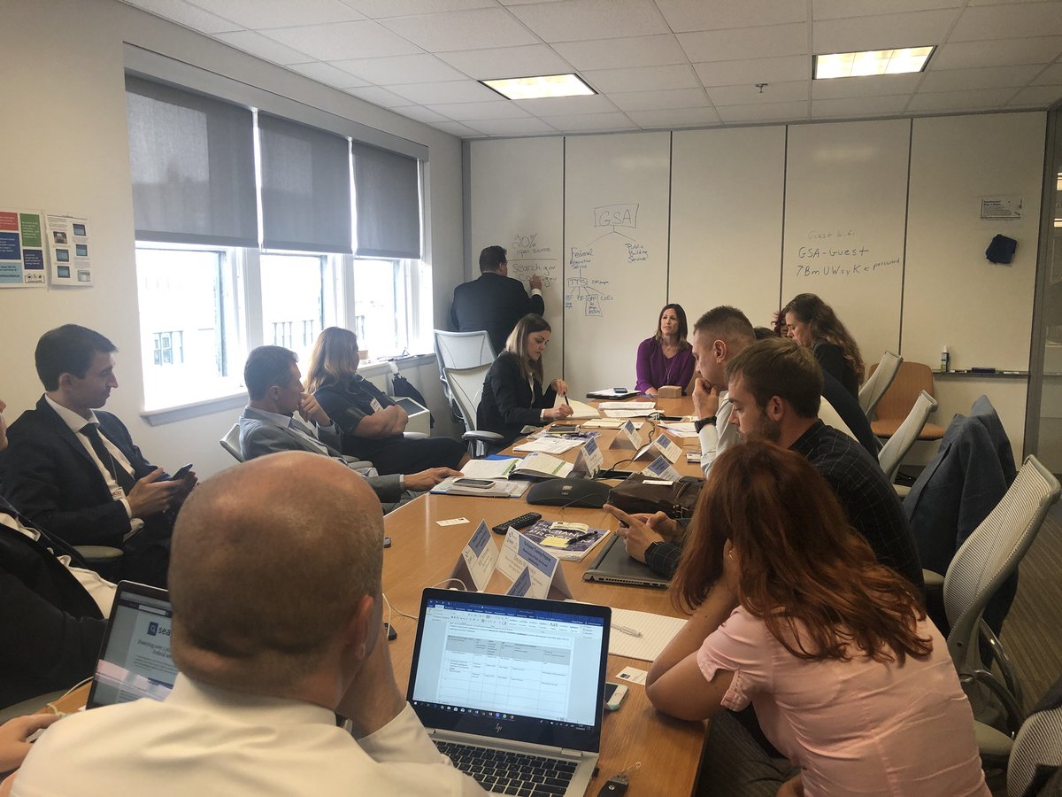 ExchangesWTCI's tweet image. Starting the day with an in-depth session at @USGSA on the U.S. Government’s procurement system. #eGovUKR2018