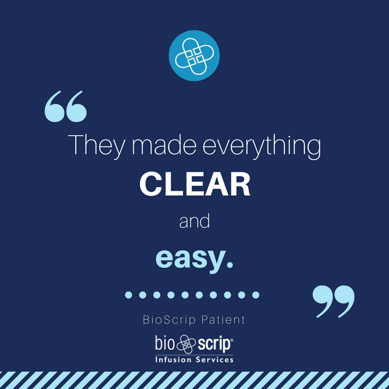 BioScripInc's tweet photo. Clear and Easy. #bioscrip #bioscripmatters #patients #nurses #pharma #homecare #homeinfusion #infusion #infusionservices #wednesdaywins #clear #easy #health #healthservices #thankyou #testimony https://t.co/ZOmFqUPfPk