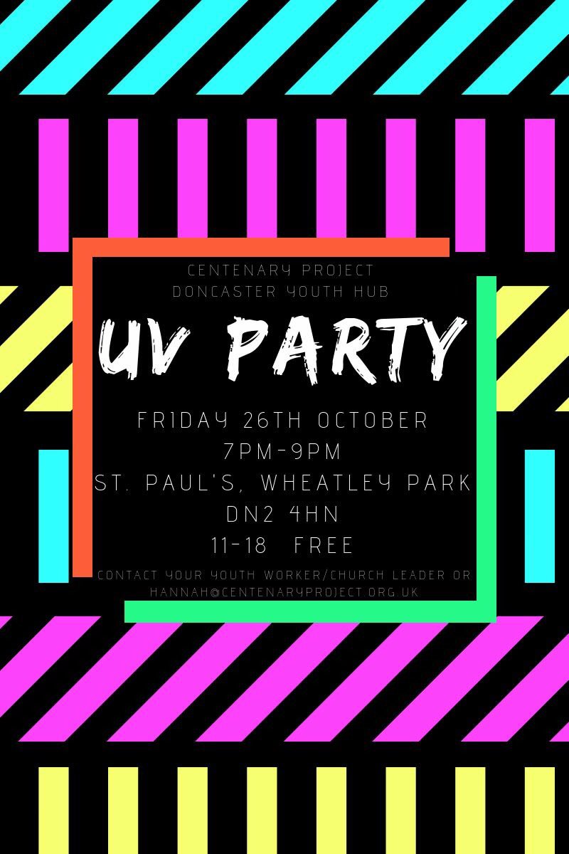 CentenaryProj's tweet photo. After the successful launch of our Doncaster Youth Hub back in July we are excited to share details of our next event. #CentenaryProject #Youth #YouthWork #Doncaster #Wheatley #CPHub #YouthHub #UVParty https://t.co/kJCHVjClZm