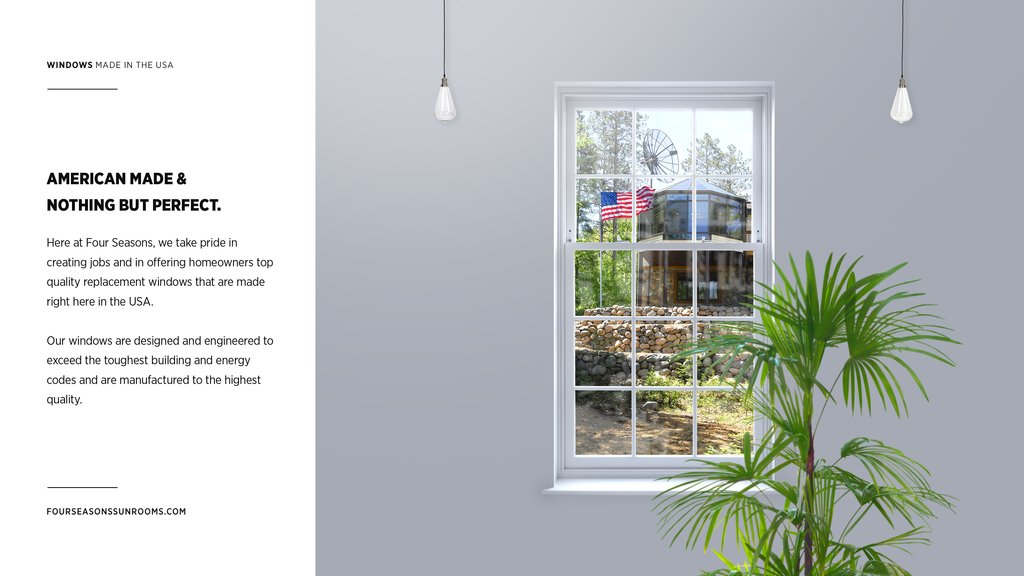 SunroomsWindows's tweet image. Proudly made in the USA, that&apos;s the Four Seasons way. #WindowWeek