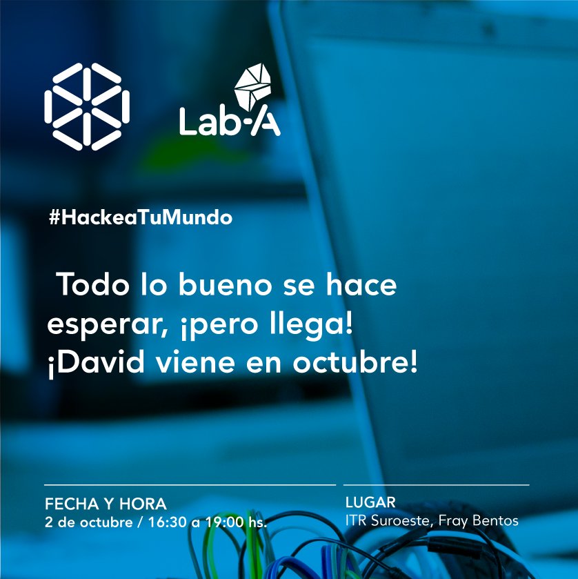 UTECuy's tweet photo. Costó pero salió 😉🙌
@dcuartielles nos visita el 2/10 en el #ITRsuroeste
Asegurate de participar en #HackeaTuMundo anotándote en el formulario 😉🙌
Inscripciones>> https://t.co/FhskjYIKV7 https://t.co/RC5fE2sfGW