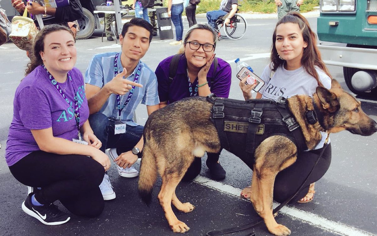 FSWCollege's tweet photo. When the K-9 units stopped by the Collier Campus today! #FSWStudents #CampusSafetyWeek  #NaplesFlorida https://t.co/RXL9CJKK7H