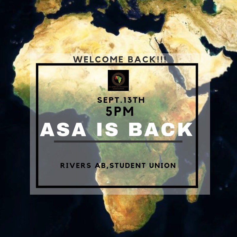 ullafayetteasa's tweet image. ASA is back!! and we can't wait to see you at our First General Meeting!! Tommorow night at 5pm in Rivers AB, Student Union. Bring a friend &amp;amp; come find out all the African Students Association has in store for you this semester. We love diversity, ALL ULL Students Are Welcome!