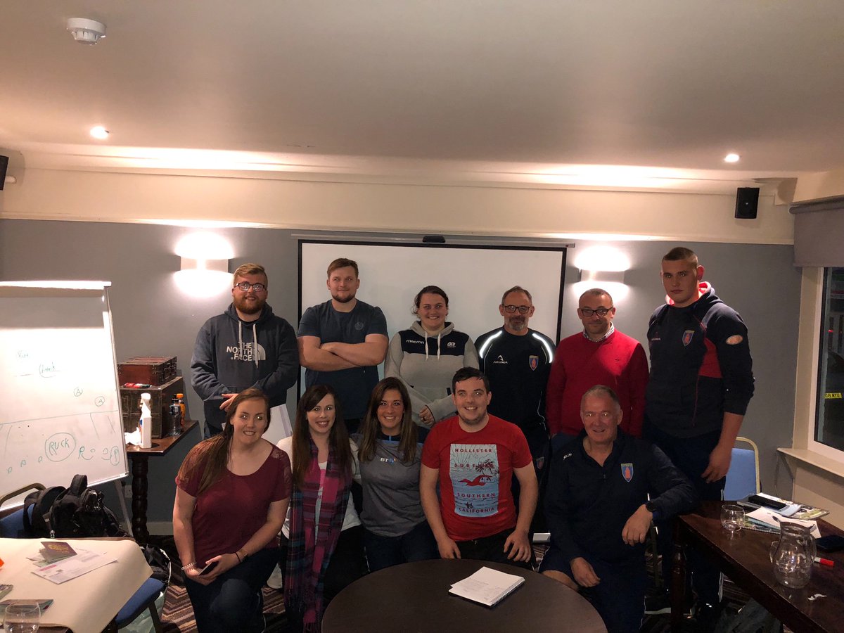 SRCommunityGame's tweet photo. Great group of enthusiastic coaches going through the UKCC Level 2 course at @StornowayRFC over the past couple of days! https://t.co/7zWWl8IOjk