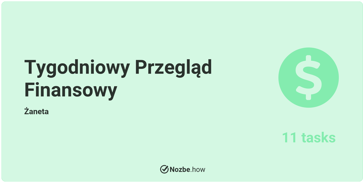 nozbePL's tweet photo. Zorganizuj swój tygodniowy przegląd finansów osobistych dzięki szablonowi #NozbeHOW od @ZanetaJazdzyk 💰
➡ https://t.co/NfkLKFN3U8 https://t.co/113WkDoBpF
