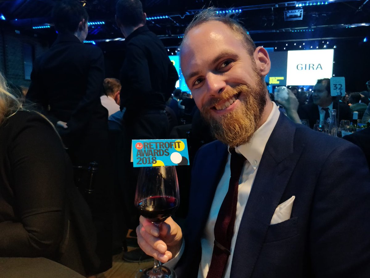 WebbYates's tweet photo. This evening @lyneslines and @onlysamturner are at the @ArchitectsJrnal #AJRetrofitAwards to find out if the Hoover Building is a winner! https://t.co/0pm9jevQeA