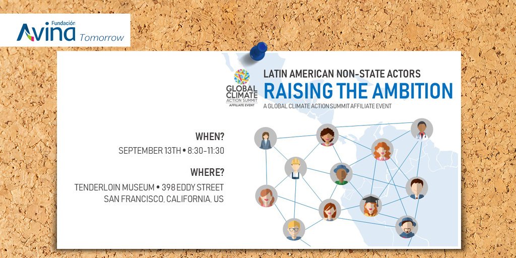 FundacionAVINA's tweet photo. #ClimateAction
We organize with our allies an interactive session to discuss Climate Action being taken in #LatinAmerica. Non-State Actors are raising the ambition! More information in: https://t.co/JSPLNCGydW
We need to work together! #GCAS2018 #StepUp201 https://t.co/c06IAr81a5