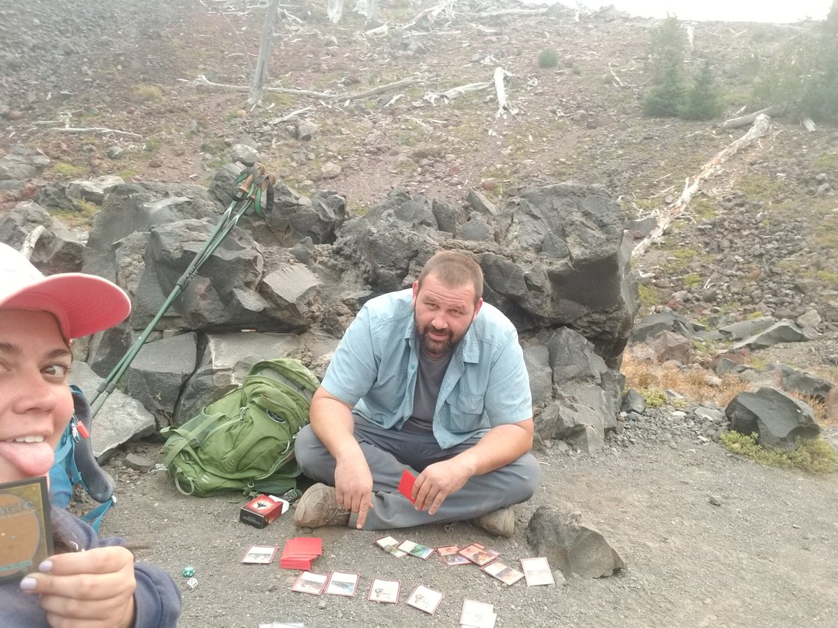 NomaditAgain's tweet photo. We made it to wizard island on a fairly smokey day. Hiked to the top and played some MTG inside the witch's cauldron @wilderness_wandering ... it was awesome! Stood inside a volcano inside a volcano, epic.
#craterlake #craterlakejobs #wizardisland #caldera #nomaditagain https://t.co/8RBvilXrOX