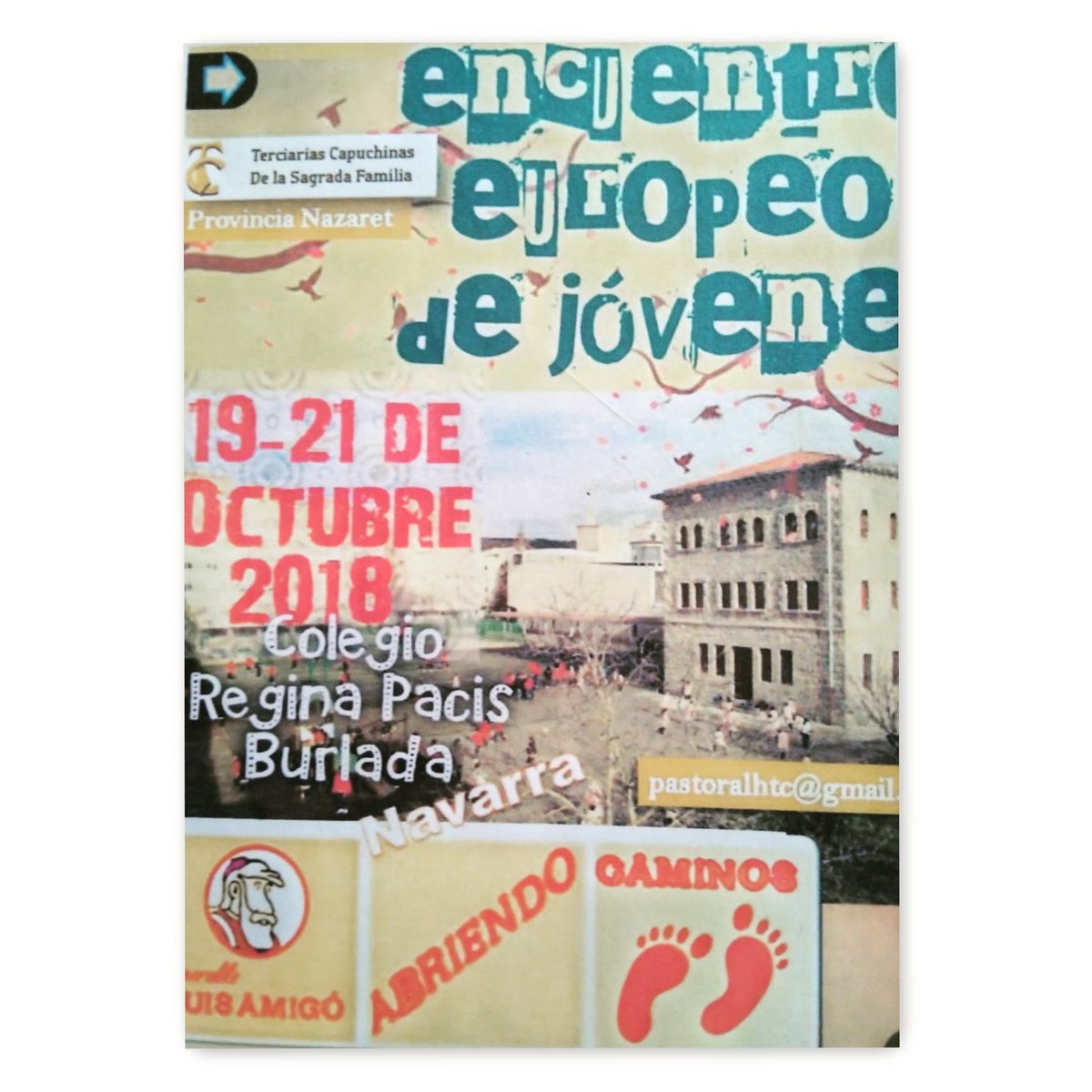 epla_godella's tweet photo. 👉🏻¿Tienes 18 años (o más)?🕺💃 👉🏻¿Quieres vivir una experiencia única? No te pierdas nuestro encuentro nacional de #Juvam en Navarra a cargo de las hermanas capuchinas de Burlada.
👉🏻Alumnos, educadores y familia amigoniana de toda España te están esperando. ¡Apúntate! https://t.co/POQ7GSXMT1