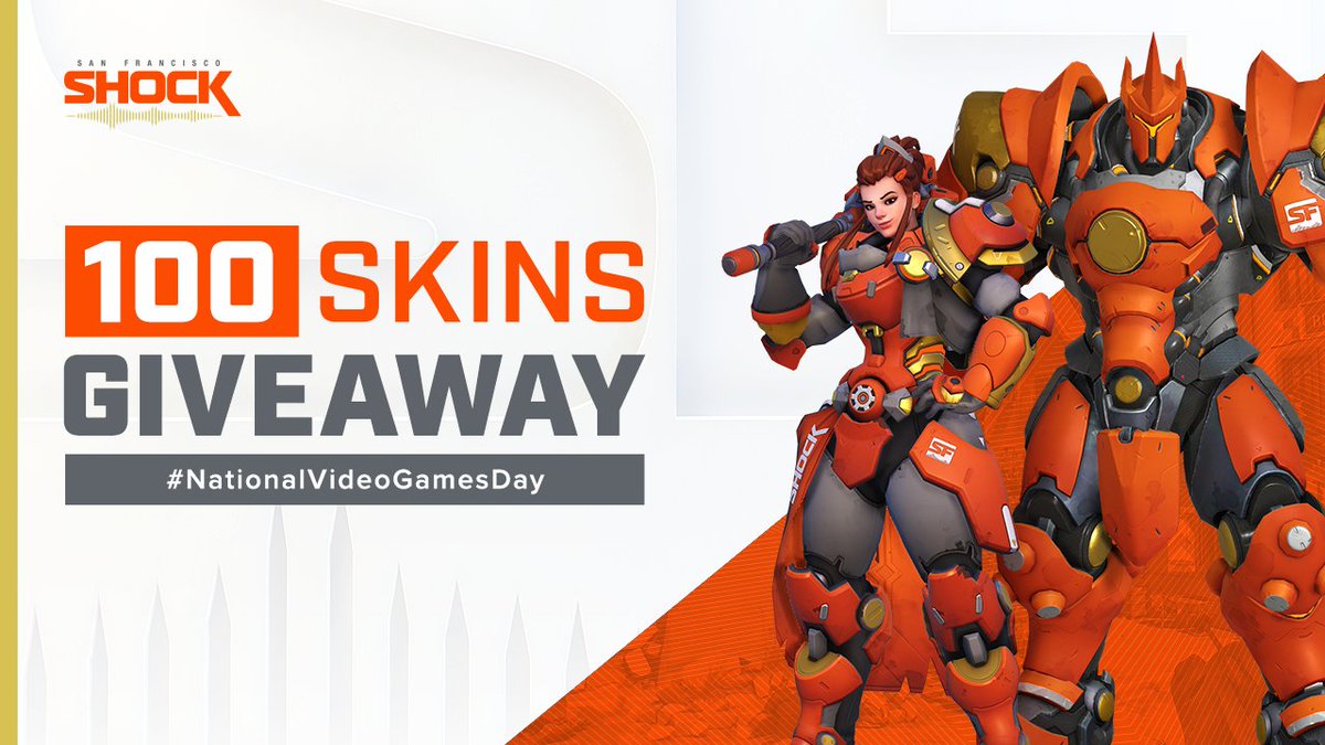 We are giving away 100 SF Shock Skins in celebration of #NationalVideoGamesDay! 🎮 FOLLOW @SFSHOCK 🕹️ RETWEET 🖱️ Show us your love for #Overwatch in one GIF
