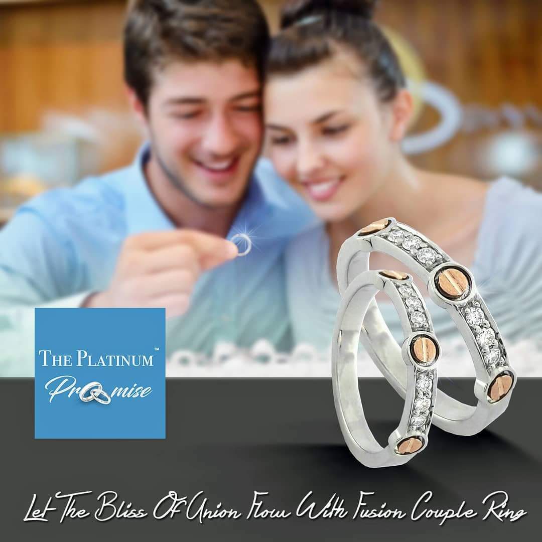 Make sublime beginning. 
#Platinum #RoseGold #diamonds studded #couple #Rings #Engagementring #Anniversary rings
#ThePlatinumPromise
