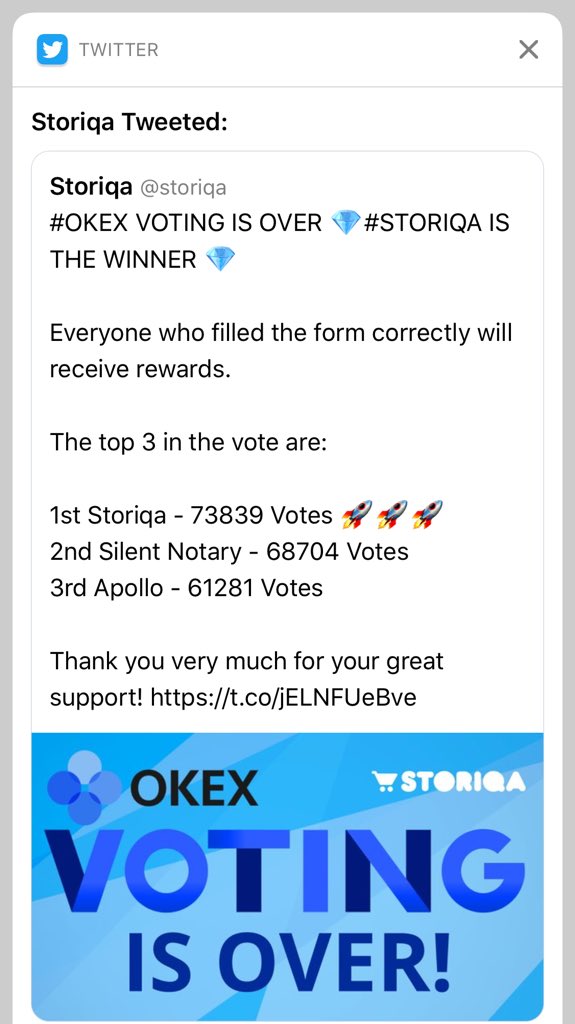 CryCurry's tweet photo. خبر ممتاز ستوريكا رقم ١ في التصويت على منصة OKEX ثاني اكبر منصة 

السعر بيطير https://t.co/ZnyCVXSy6S