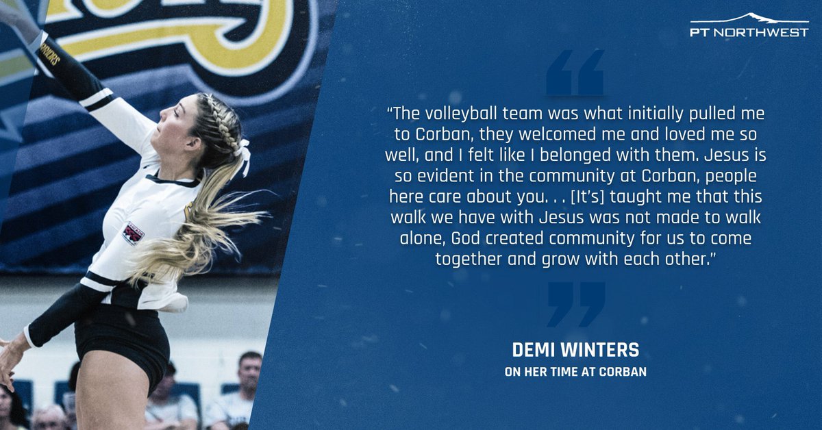 CorbanAthletics's tweet photo. 🏐🎙 @CorbanVB sophomore standout Demi Winters on her time at Corban. 

#WeAreCorban https://t.co/ntJ32MMcRc