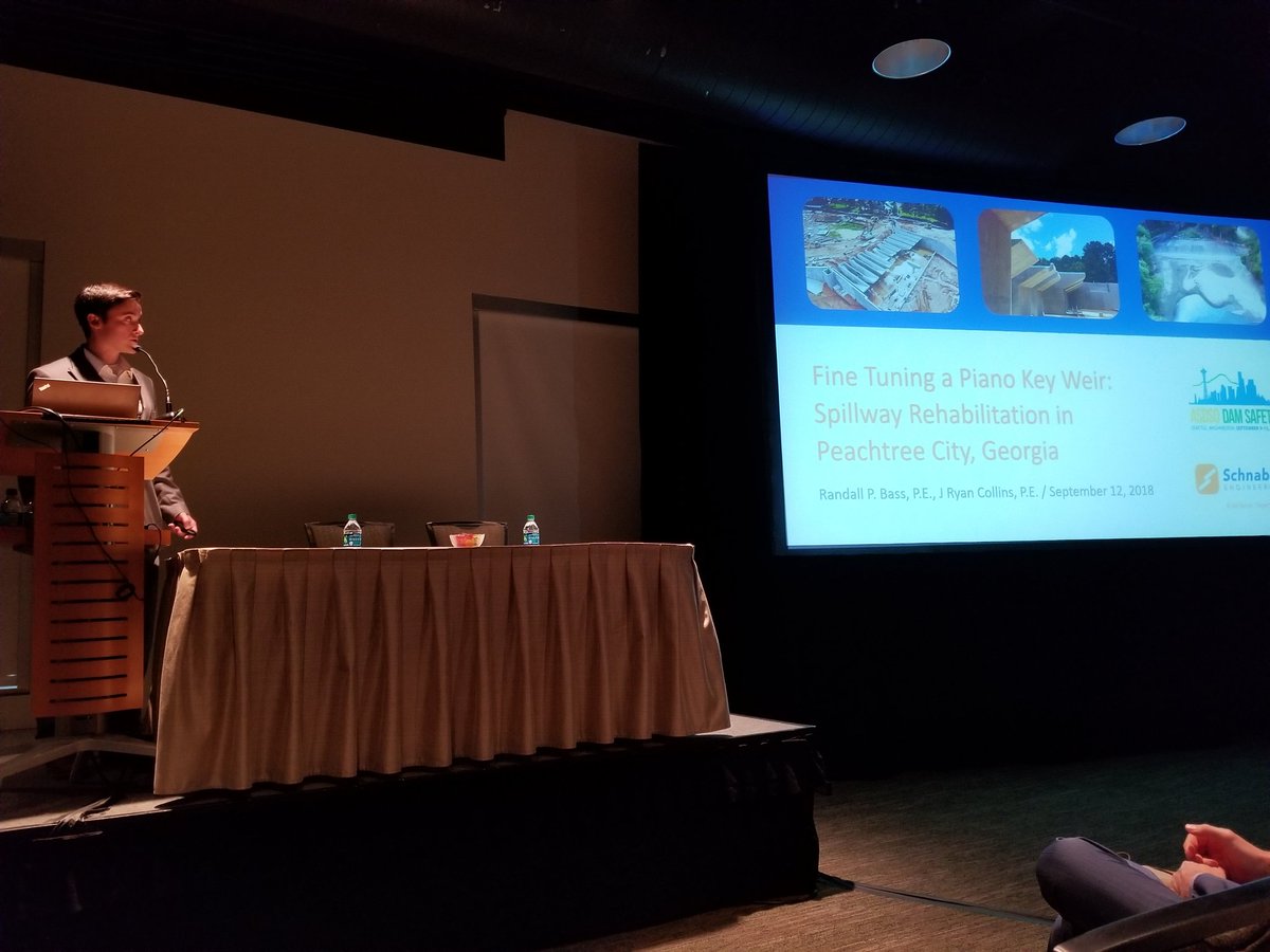 BrianCrookston's tweet photo. Great presentation on the new Piano Key Weir for Peachtree City. Thanks J.R.!
 #Dam_Safety #ASDSO #Schnabel https://t.co/BYg2KDZ7VE