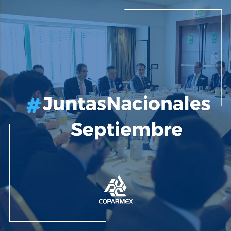 Coparmex's tweet photo. Iniciamos nuestras #JuntasNacionales de este mes patrio 🇲🇽️. Bienvenidos todos los empresarios que desde distintas partes de la República se dan cita para participar en nuestros grupos de trabajo. Conoce nuestra página web: https://t.co/xdurKR1Rd1 #FamiliaCoparmex. https://t.co/WWwRBMQ0HV