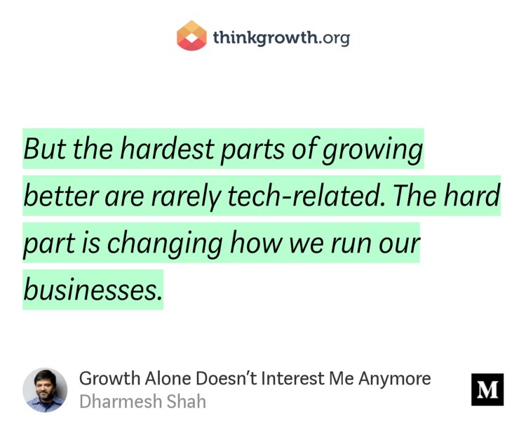 "Growth Alone Doesn't Interest Me Anymore" - <a href="/dharmesh/">dharmesh</a> thinkgrowth.org/growth-alone-d…