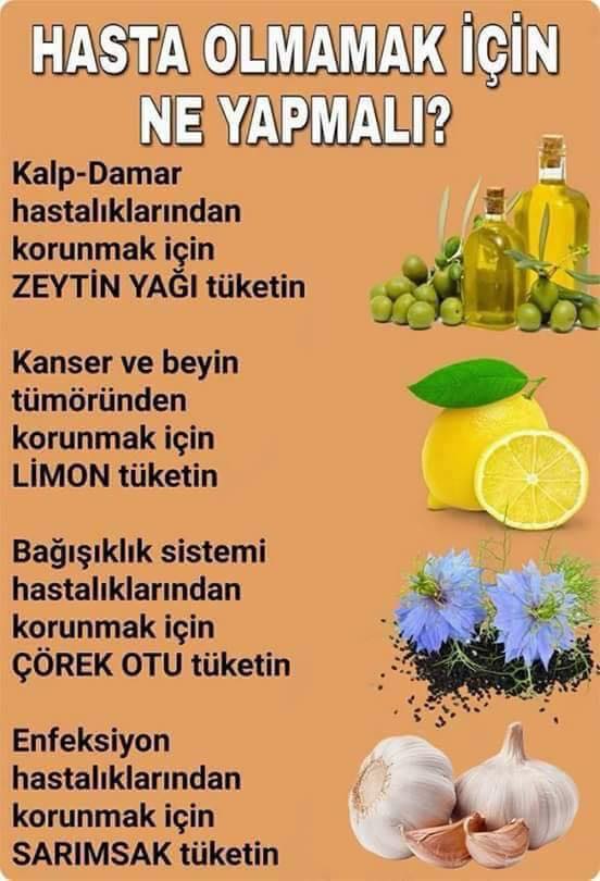 Hastalıklardan korunmak için;