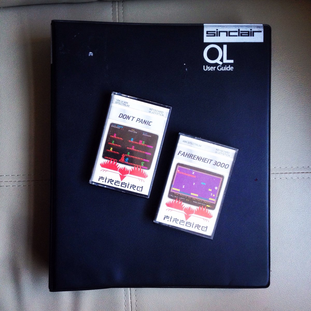GeezerD205's tweet image. Also, picked up the (massive) manual for the #SinclairQL and a couple of Firebird games for the #ZXSpectrum