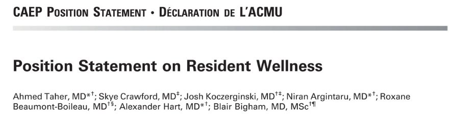 Proud of our residents this month with 5 residents authoring papers in September's <a href="/CJEMonline/">CJEM</a>: cambridge.org/core/journals/…. Check out the position statement from <a href="/CAEP_Wellness/">CAEP Wellness</a> and Kelowna R4 <a href="/lskyec/">Skye Crawford</a>. <a href="/ak_taher/">Ahmed Taher MD MPH</a> <a href="/BlairBigham/">Blair Bigham 🇨🇦🏳️‍🌈</a> @TheKocz <a href="/EMO_Daddy/">Ian Stiell</a> #wellness