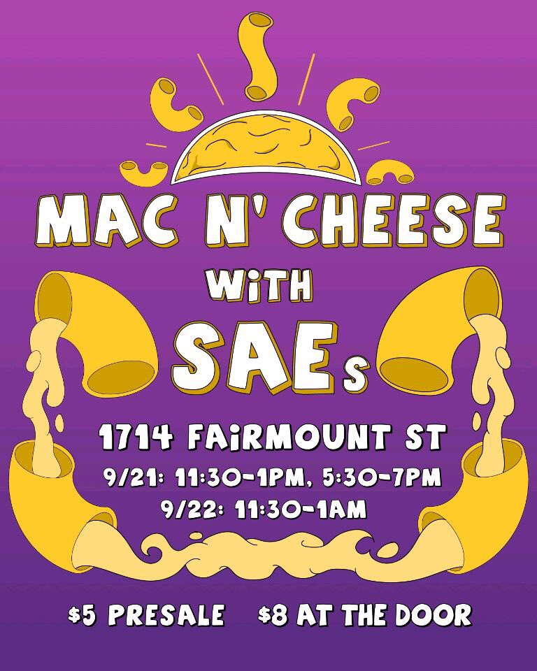 WSU_SAE's tweet photo. Mac N’ Cheese with ΣΑΕ’s is next week! Find an ΣΑΕ, or DM to purchase a ticket! Proceeds will be going to the Children’s Miracle Network! https://t.co/Txfgav02w4