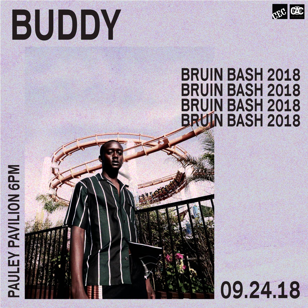 uclacec's tweet photo. Announcing the supporting act for bruin bash, @Buddy !!!!#bruinbash2018 https://t.co/pkogxCValv