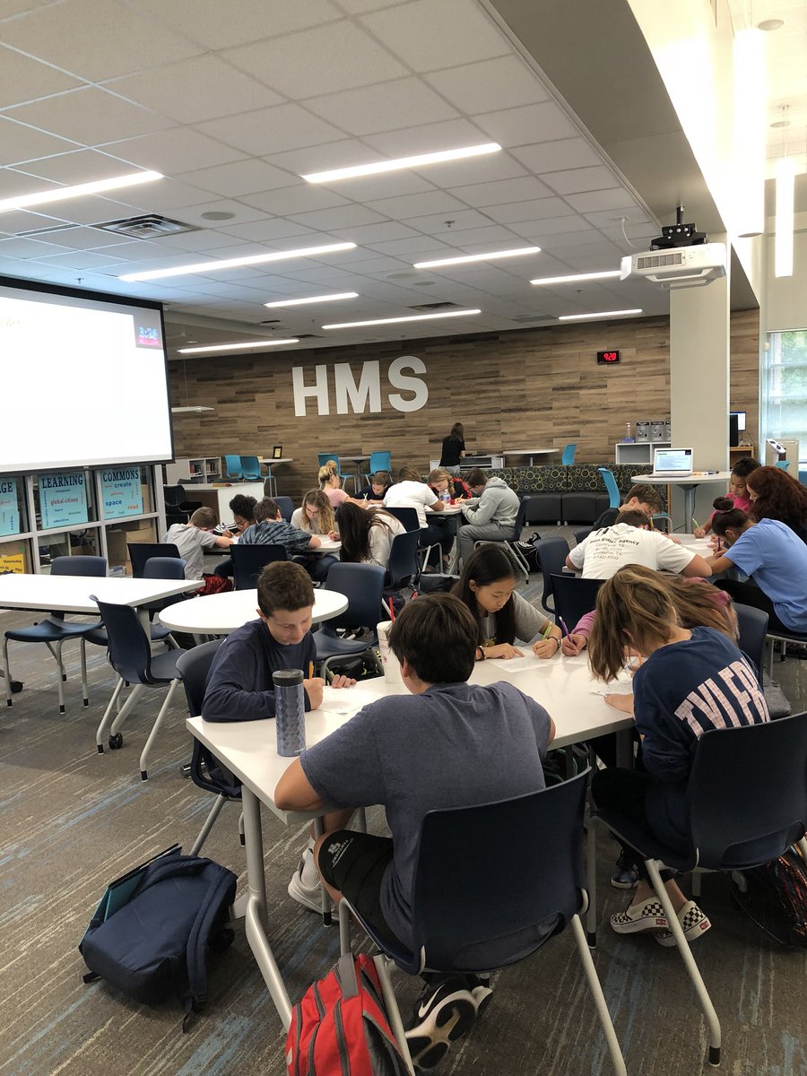 MrsNaborshms's tweet image. Carousel Writing: Writing their own versions of a Hero’s Journey today in 8th ELA. Using our Learning Commons to spread out and get creative! 2 minute writing rounds, then pass and add on to it! #gcisdAVID @HeritageMSAVID #HMSbroncos #GCISDhumanities @MrsQ_HMS