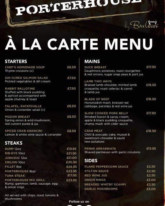 Everyone get down to our sponsor Porterhouse. As this Friday they will be launching the new À LA CARTE MENU. 

01623 757580

—————————————————————

#QUFC #PORTERHOUSE