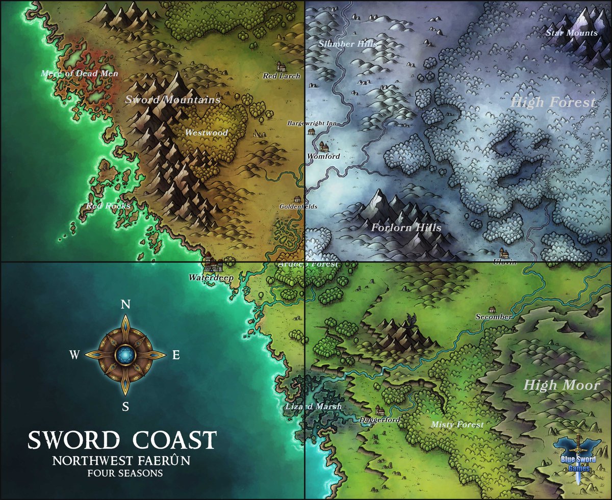 Caeora My Version Of The Sword Coast From Wizards Dnd Is All Done All Four Seasons Are Represented In Seperate Maps For You To Use In The New Waterdeep Dragon Heist Caeora My Version Of The Sword Coast From Wizards Dnd Is All Done All Four Seasons Are Represented In Seperate Maps For You To Use In The New Waterdeep Dragon Heist