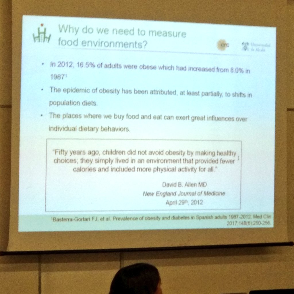 Why is do we need to measure the #foodenvironment? Nice explanation by David B. Allen and impressive presentation by @JuliaDiez91! #EpiLisboa18