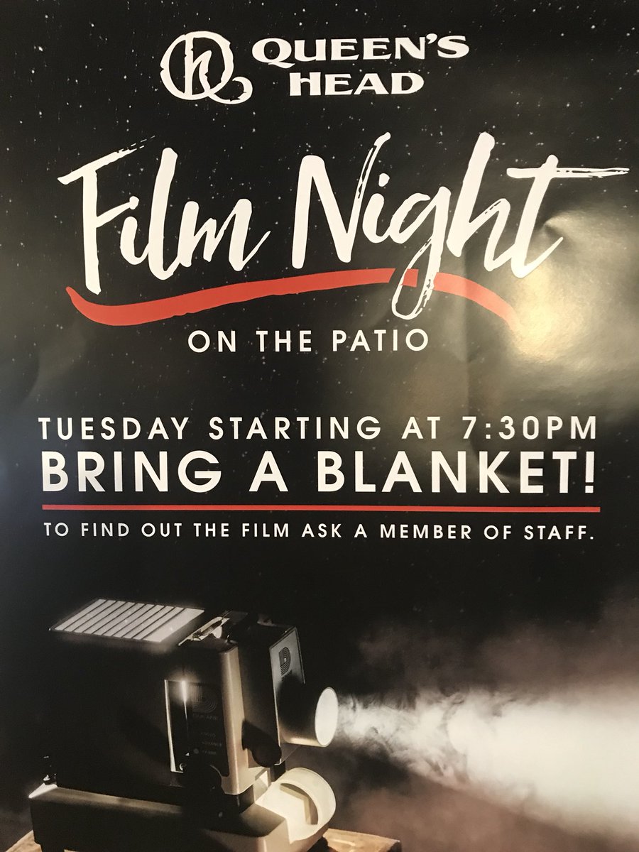 Film Night at the Queen’s Head 7.30pm Tuesday 18th Sept. Our very own ‘Secret Cinema’
