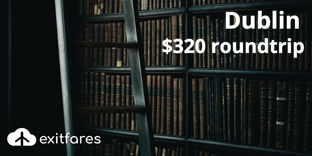 *** From $320 R/T to Dublin, Ireland *** - Book ASAP. Departing from 20+ US cities: exitfares.com/deal/7795664/s