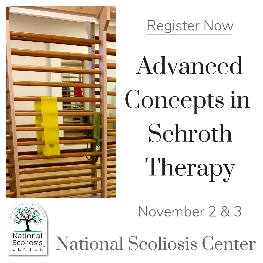 NScoliosisC's tweet image. Deadline approaching! We are hosting a 2 day class, Advanced Concepts in Schroth Therapy. More information is on our FaceBook page. National Scoliosis Center.
#scoliosis #SchrothMethod #PhysicalTherapy