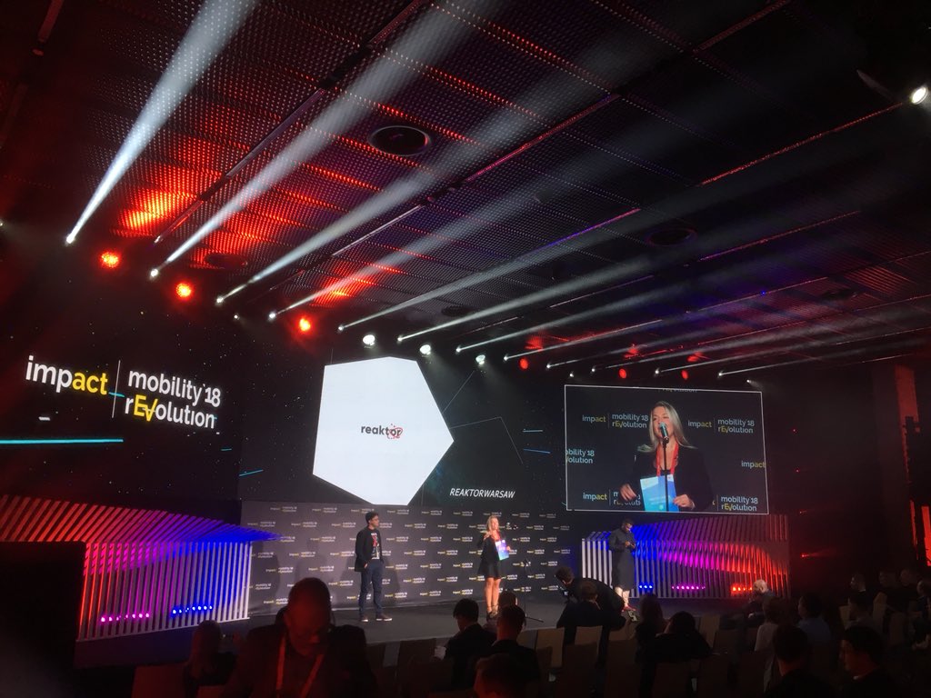 ImpactCEE's tweet photo. Best coworking space award goes to #ReactorWarsaw at #Impactmobility rEVolution’18 @cesawards! https://t.co/JzEgjPr3aX