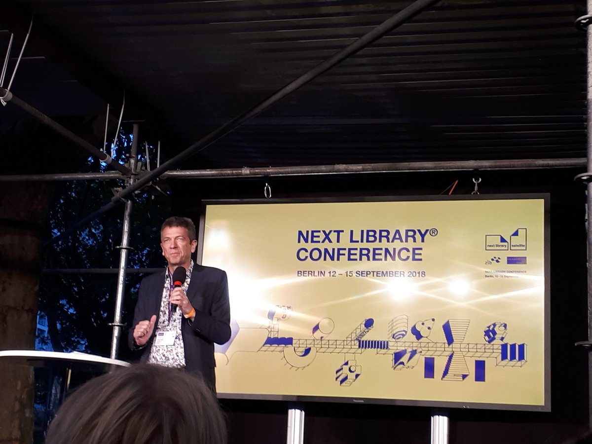 KoenVdd's tweet image. Es geht los! #nextlibraryberlin Volker Heller under the Berlin trees.