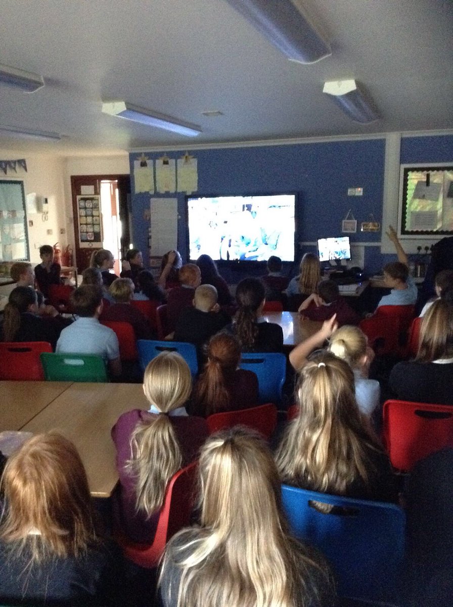 P6&amp;7 being inspired by author Cressida Cowell during Authors Live today ⁦<a href="/CorntonPrimary1/">Cornton Primary</a>⁩