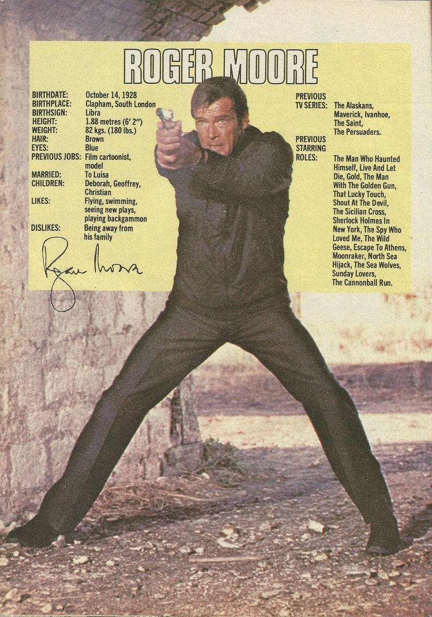 Film Amp Tv In Print On Twitter Roger Moore As James Bond In