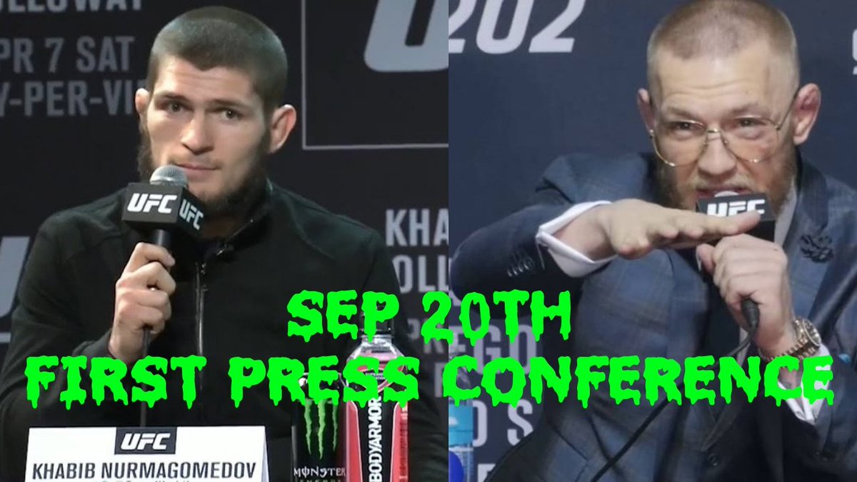 UFC_TALKS's tweet photo. The first official press conference for #UFC229 will go down on September 20. Khabib Nurmagamedov (@TeamKhabib) & Conor McGregor (@TheNotoriousMMA) joining the event. #UFCTALKS https://t.co/3UpIZfQrCb