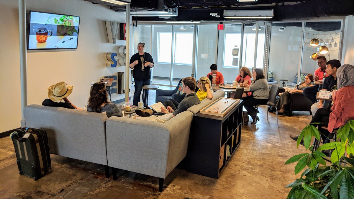 This morning we hosted <a href="/nataliemac/">NatalieMac</a> and her session on tiny changes to productivity that add up to big impact over time.

Have you registered for @freelanceconf yet? Sessions all over #ATX now through Friday.

#FREECON18