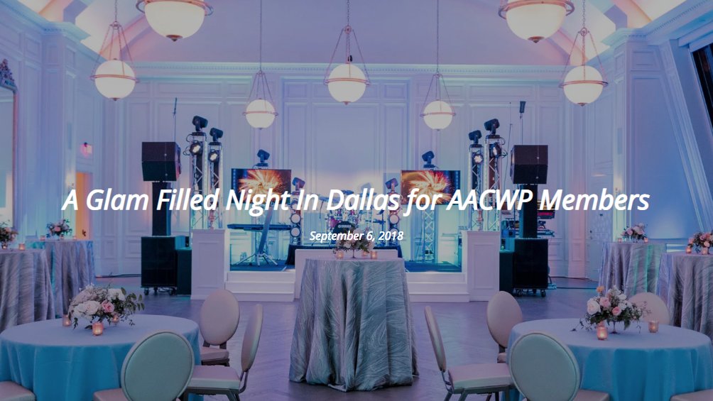 SwingFeet's tweet photo. Wow Me! Events provided production, lighting, sound, and entertainment for this beautiful three-location AACWP event.

https://t.co/rDZraujJ3i https://t.co/g7UIjmMyWt