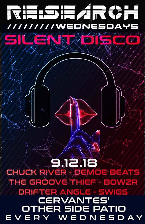 PartyGuruUS's tweet photo. Join us tonight for #ReSearchWednesdays featuring @ronisizebristol + #Seied and more as well as Patio #SilentDisco with some of our local faves @djbowzr @thegroovethief @DemoeBeats + more at @Cervantes! #NeverMissAReSearchWednesday https://t.co/zgbOY1CHNq https://t.co/a1VJlyJSYc
