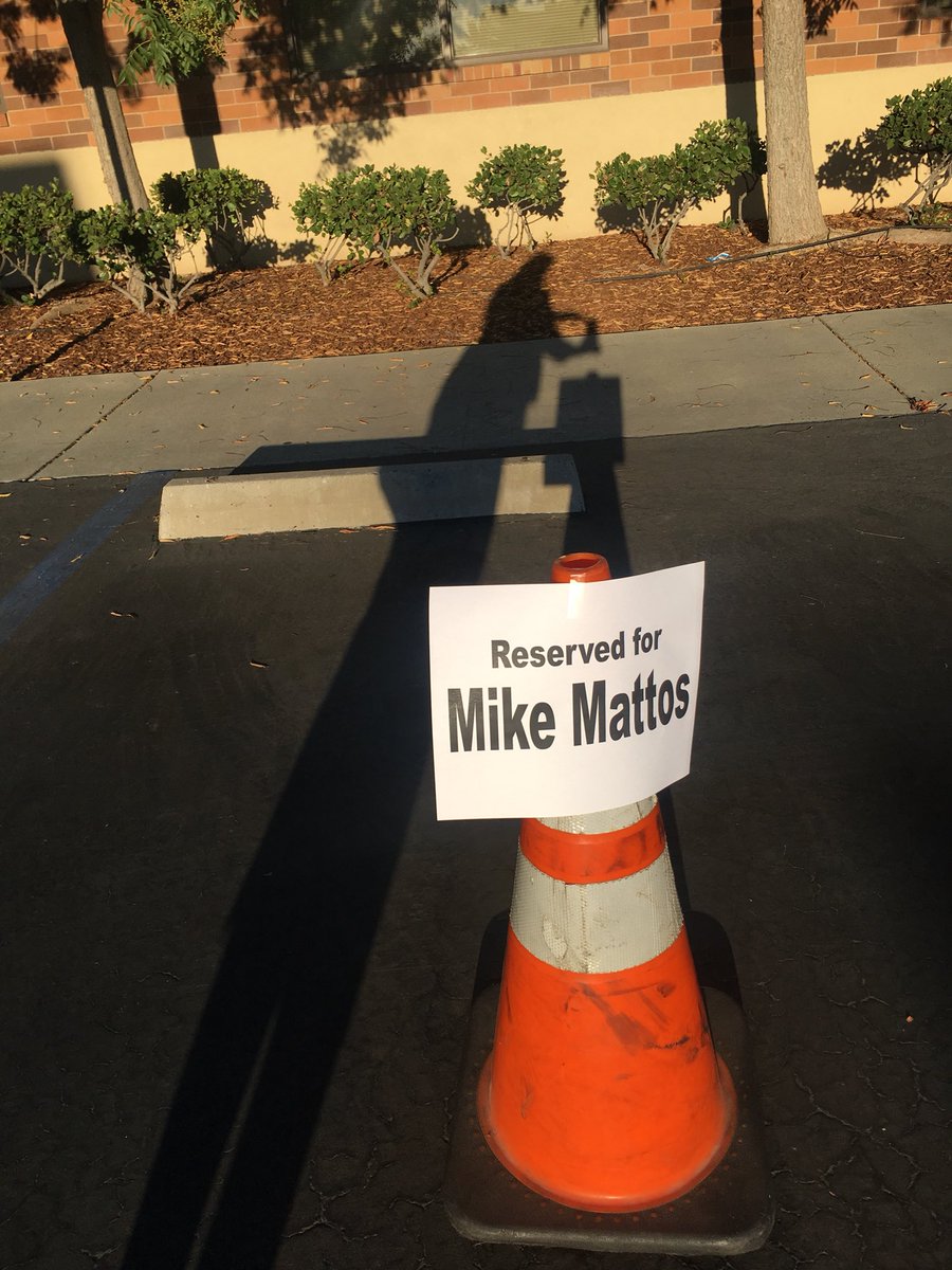 The intervention expert is here today with 145 CUSD staff. I can’t help but be excited!! Enough so to take pics of his parking spot. Lol! #cereslearns <a href="/mikemattos65/">Mike Mattos</a>