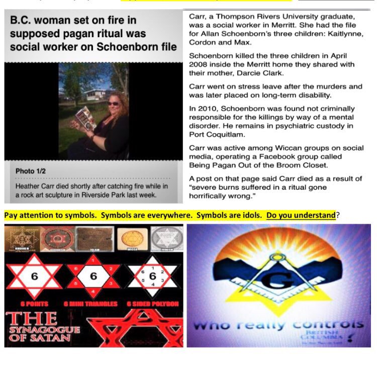cursethewicked's tweet photo. @FreeInHart @PaulTheMartian @Lagendijk161 @GrandeFormaggio @Freeflipfr @ManustheCaptain @AndreVanDelft @lepublicenemee @pufpufpafpaf @sil_ver_sur_fer @G_Pr_0D9 @XYZenQanon @continentspirit @d_e_mol @VolkersBram Check it out, my research ...BC pukes have targeted me for decades, kidnaped my son&sold him, bankrupted me bcuz I know who “they”are&what they really do👉murder,theft& destruction #OneCureOneBullet #FreemasonsAreSatanists #OpExposeBCgovt #bcpoli #BCStorm #ForcedAdoptionIsMurder https://t.co/5hO7y6bWnR