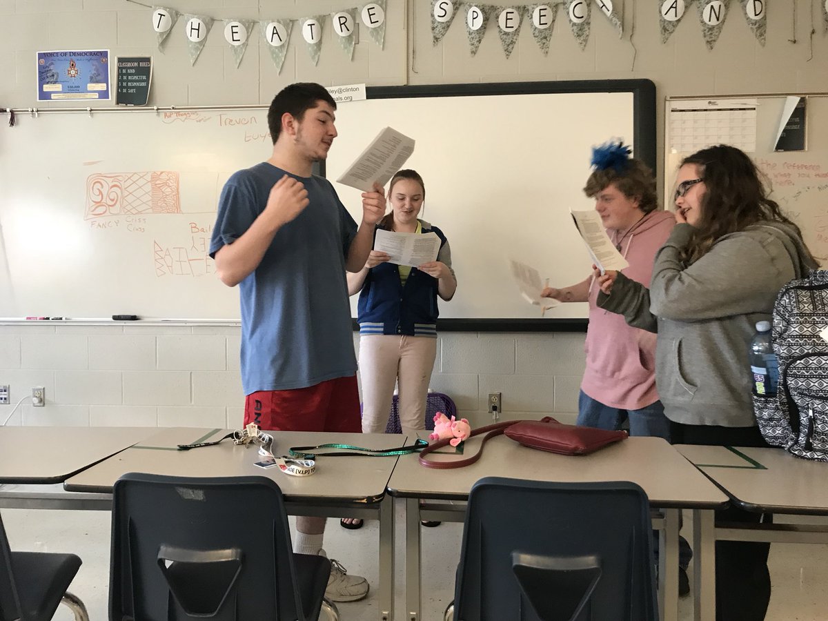 CHS_CardTheatre's tweet image. Reading through the script for “Everyman” in Advanced Tech. Of course they had to act it out😄 #creativecards  @CHSCards @ClintonMoCards