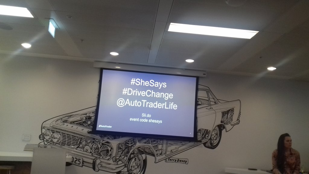MothersMoi's tweet photo. Interesting talk at #Shesays #drivechange event. Good to hear  @autotraderlife has high percentage of females in Senior team. https://t.co/V0b77CMH6H