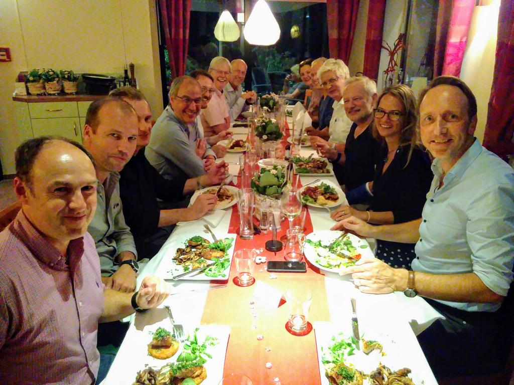 project_esm's tweet photo. Steering group dinner hosted by @UFZ_de director Georg Teutsch. We start tomorrow morning at 8:30 with #EarthModel2018. Enjoy #Leipzig tonight but don't be late! ;-) https://t.co/H6rwLeacfn